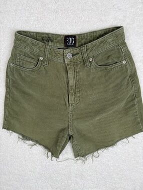BDG Olive Green Corduroy High-Rise Shorts 24